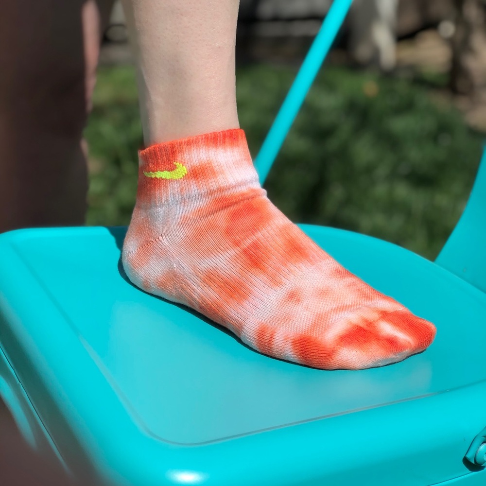 Pair of Nike Orange Tie Dyed Ankle Socks 🍊